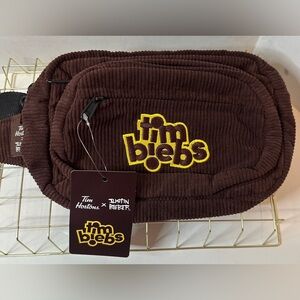 Tim Biebs Justin Bieber & Tim Hortons Brown Corduroy Fanny Pack Waist Bag NWT